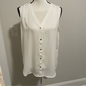 Maurices White Button-Down Sleeveless Blouse